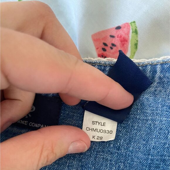 Vintage Western Romantic 12 Denim Babydoll Empire Waist Button Up Maxi Dress - Picture 12 of 13